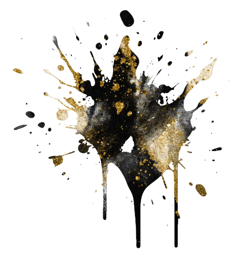 Designelement schwarz & gold splash