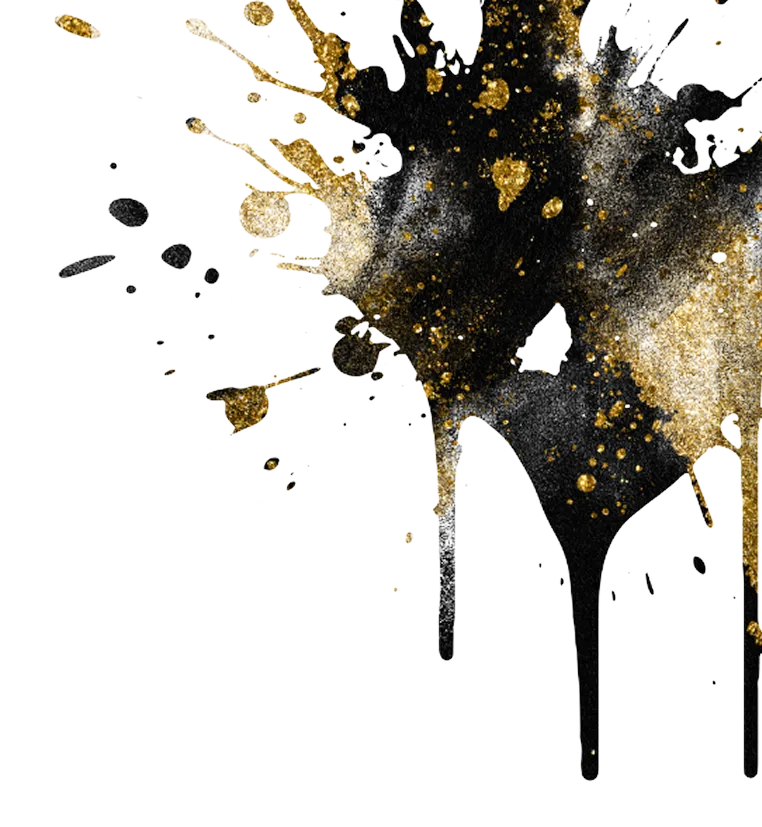 Designelement schwarz & gold splash